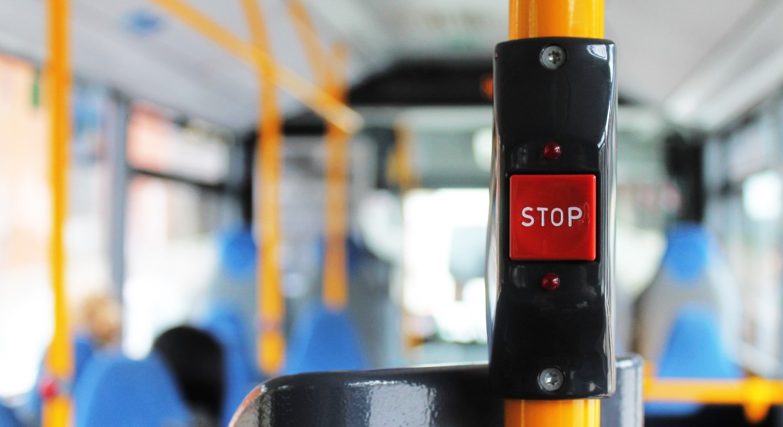 Busstop-knap. Foto: Colourbox